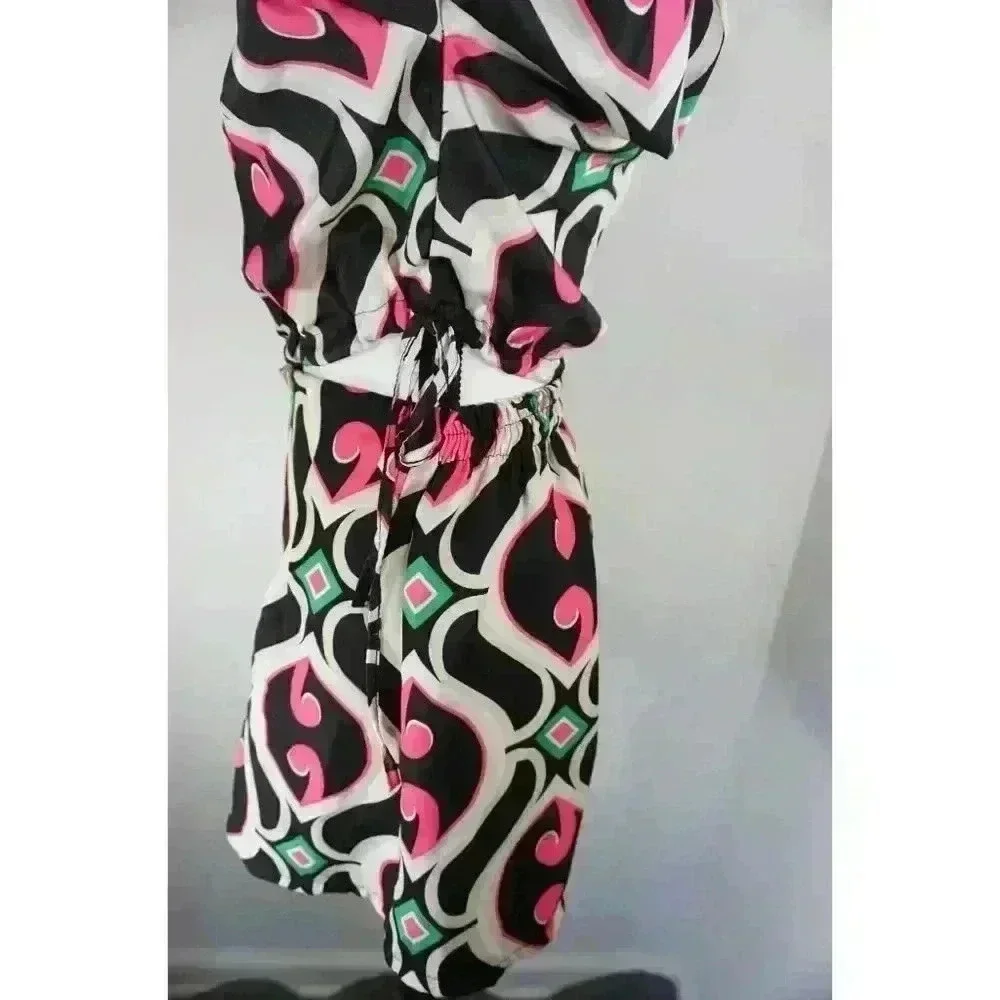 New Collection Italy Satin Button Down Crop Top & Short Set, Size M/L - Picture 6 of 12